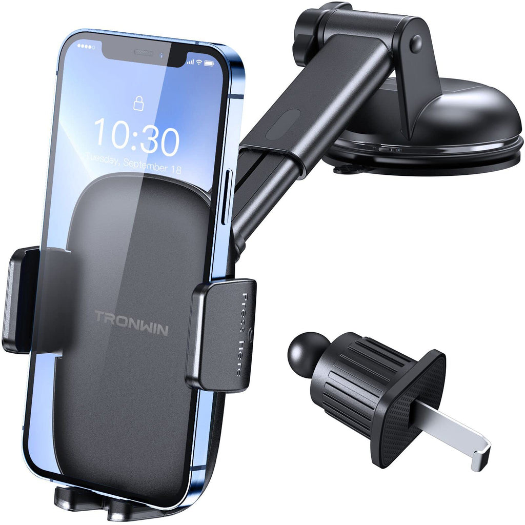 [Australia - AusPower] - Tronwin Car Phone Holder Mount 4 in 1 Suction Cup Cell Phone Holder for Car Dashboard Windshield Air Vent Car Phone Mount Dashboard Compatible with iPhone Samsung LG 
