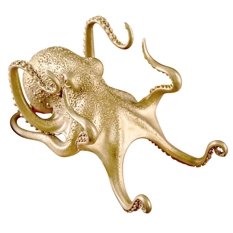 [Australia - AusPower] - Mobile Phone Holder, Signature Pen Holder Aluminum Alloy Creative Octopus Lazy Mobile Phone Brush Play Stand Storage Stand Home Living Room Study Office Decor Ornaments (Gold) 