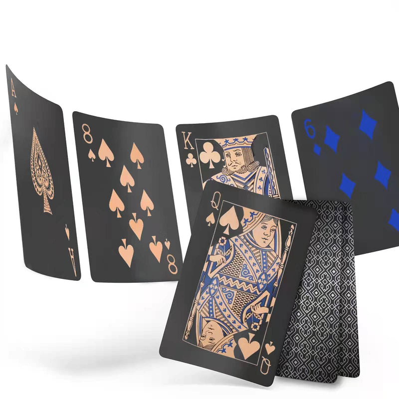 [Australia - AusPower] - Merytes 2 Deck of Waterproof Poker Cards and Playing Cards with Flexible Plastic PVC Classic Trick Cards Golden 