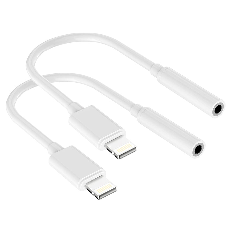 [Australia - AusPower] - Apple MFi Certified 2 Pack Headphone Adapter for iPhone,iPhone Headphone Adapter Lightning to 3.5mm Audio Aux Jack Adapter Dongle Cable Converter Compatible with iPhone 13 12 11 XR XS X 8 7 iPad 