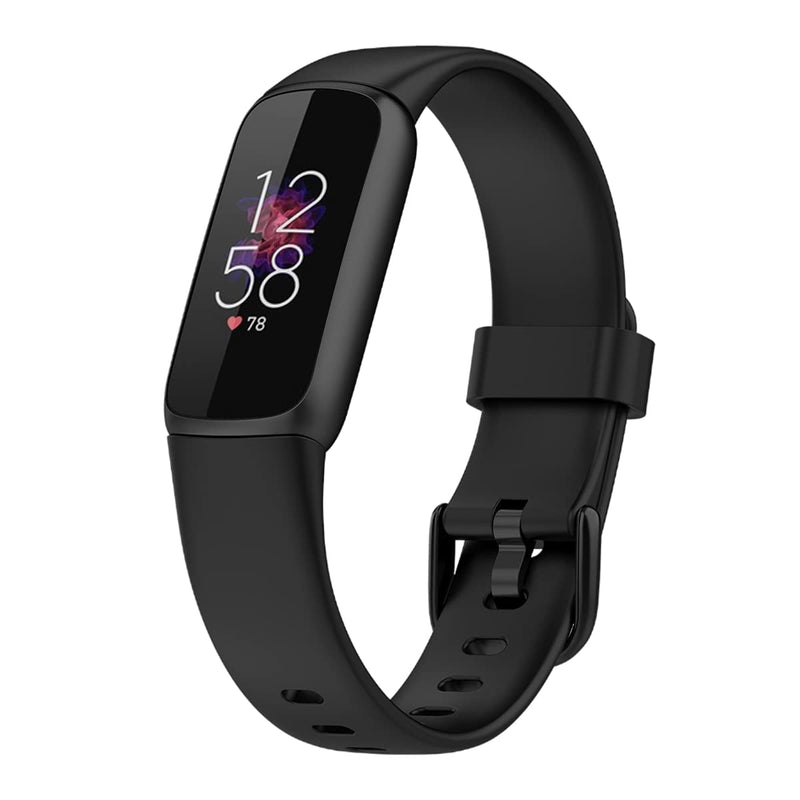 [Australia - AusPower] - HOMTERN Compatible with Fitbit Luxe Bands,Silicone Flexible Durable Smartwatch Bands Watch Straps for Fitbit Luxe Women Man Black Large 