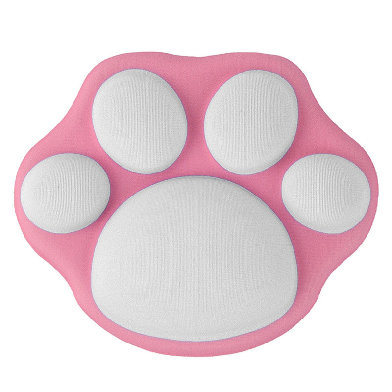 [Australia - AusPower] - Wrist Support Pad, Cute Cat Paw Pattern Mouse Wrist Rest, Office & School Computer Accessories for Easy Typing & Pain Relief(Pink-White) pink-white 