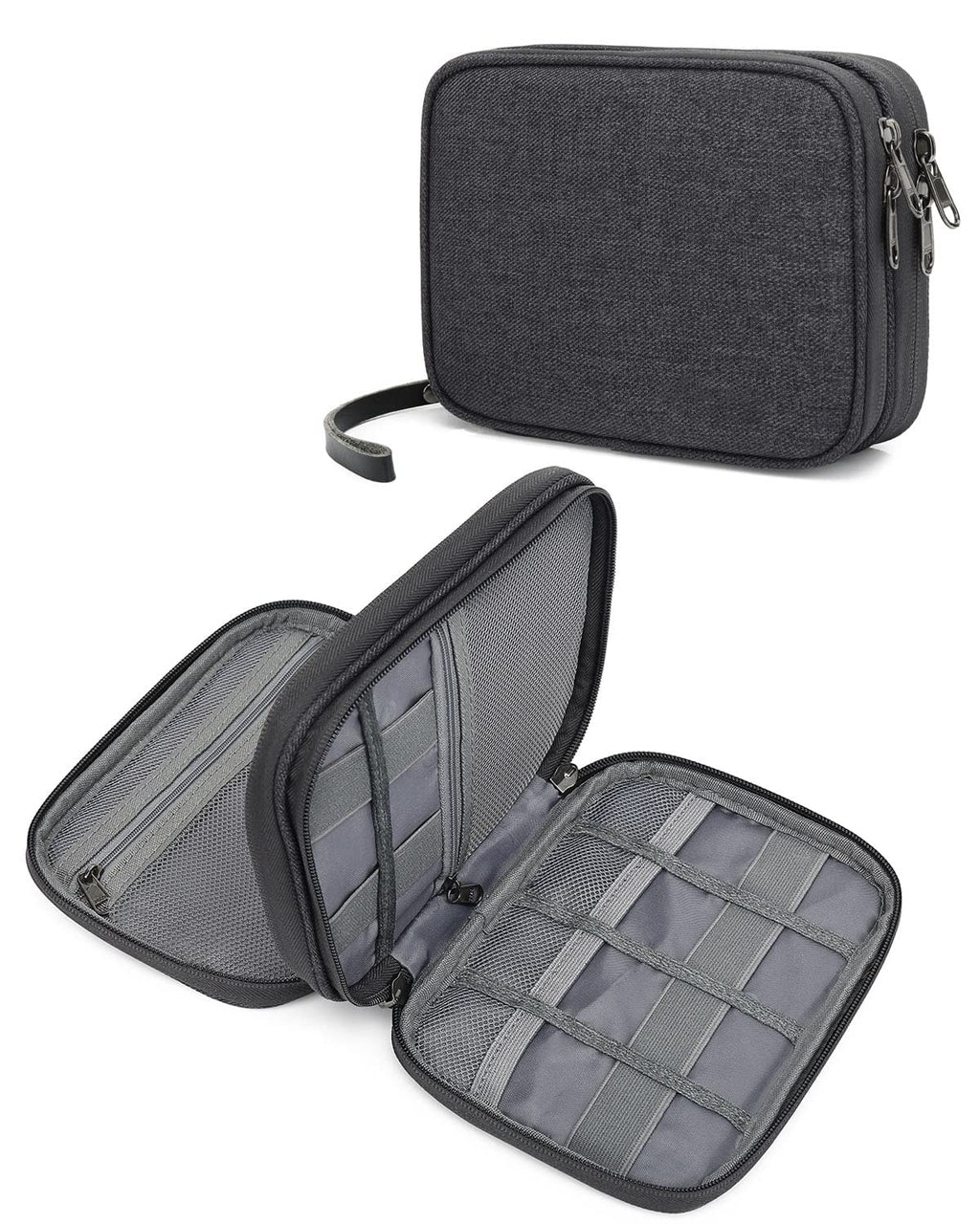 [Australia - AusPower] - Trongle Electronic Organizer, Small Travel Cable Organizer Bag Portable for Tech Electronic, Cord, Charger, SD Card, Flash Drive, Phone, Black 
