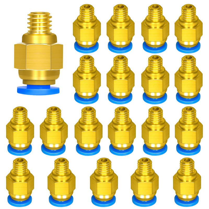 [Australia - AusPower] - LUTER 20pcs Straight Pneumatic Connectors, PC4-M6 Pneumatic Air Straight Quick Fitting 4mm Thread M6 Push to Connect for PTFE Tube 3D Printer Connector 