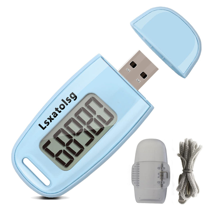 USB Charge Walking 3D Pedometer with Clip and Lanyard, Simple Step ...