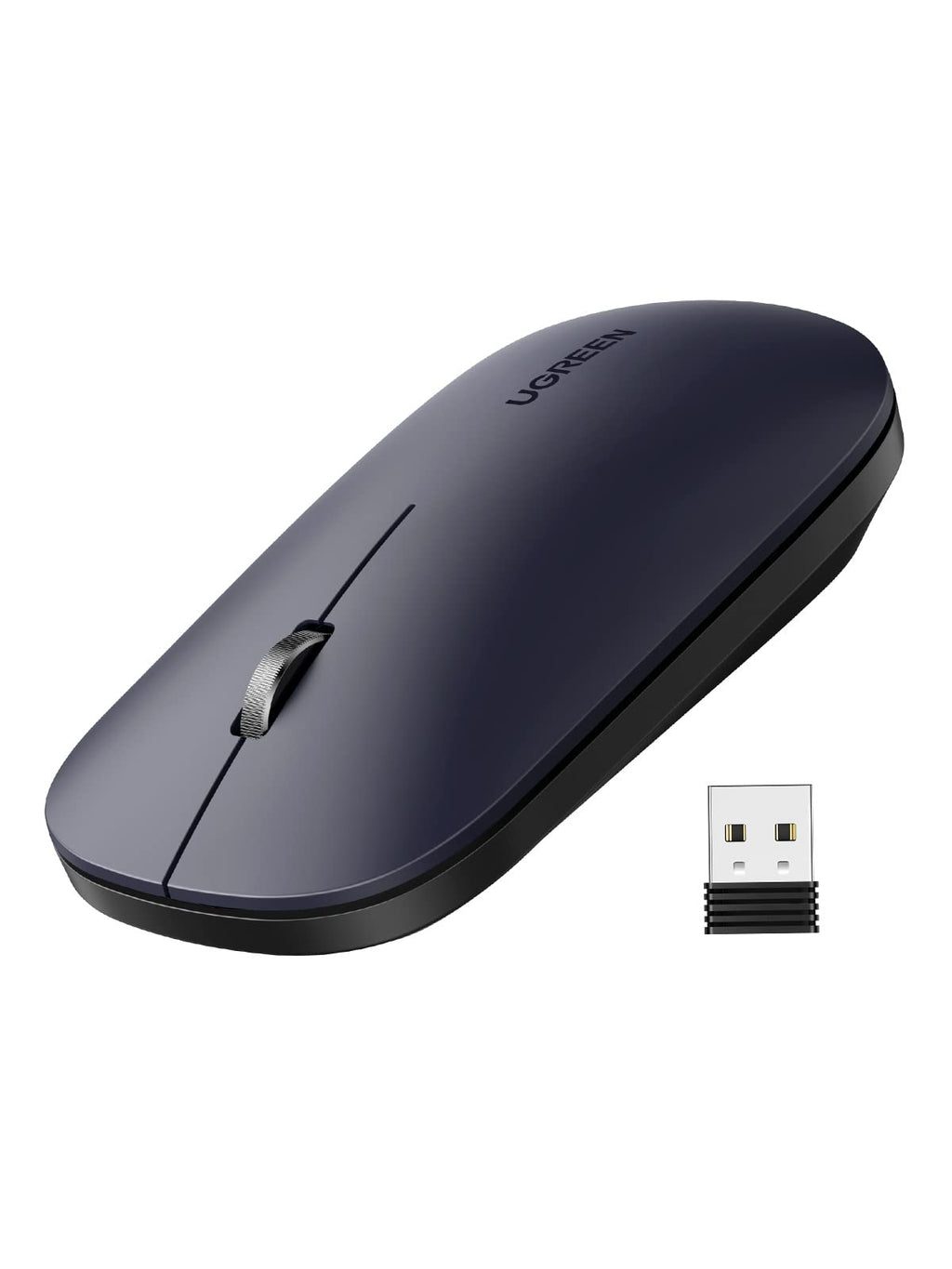 [Australia - AusPower] - UGREEN Wireless Mouse, 2.4G Slim Silent Computer Mouse with 4000 DPI, USB Cordless Mouse with 18-Month Battery Life, Small Flat Portable Optical Mice for Laptop, Computer, Chromebook, MacBook - Black 