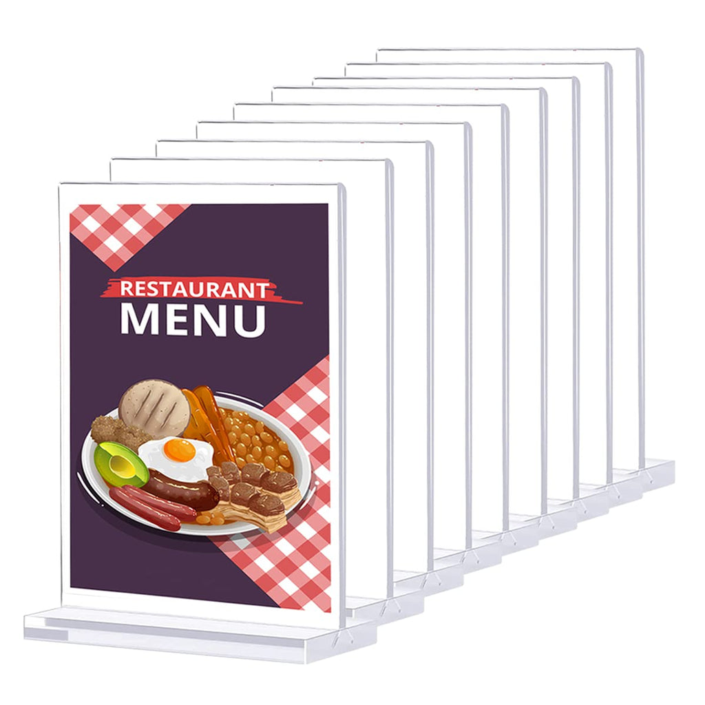 [Australia - AusPower] - 9 Pack 4X6'' Sign Holders Acrylic Table Menu Display Stand, Vertical Double Sided Menu Picture Flyer Sign Holder for Office, Store, Restaurant,Hotels 