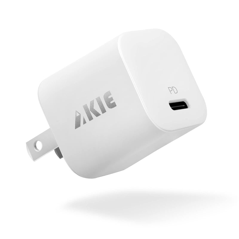[Australia - AusPower] - AKIE USB C Charger, 20W Fast iPhone Charger, Compact and Portable, PD 3.0 Technology, Compatible with iPhone 13 iPhone 12 iPhone 11 iPhone Xs iPhone X iPad, P20MCH01, White 