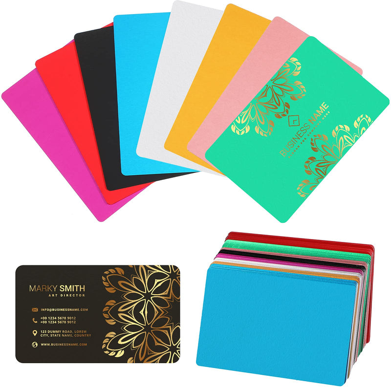 [Australia - AusPower] - Metal Business Cards Anodized 0.2mm Thick Multi-Color Aluminum Blanks Name Card 3.4 x 2.1 Inch Printable Metal Business Card for Custom Pattern (64 Pieces) 64 