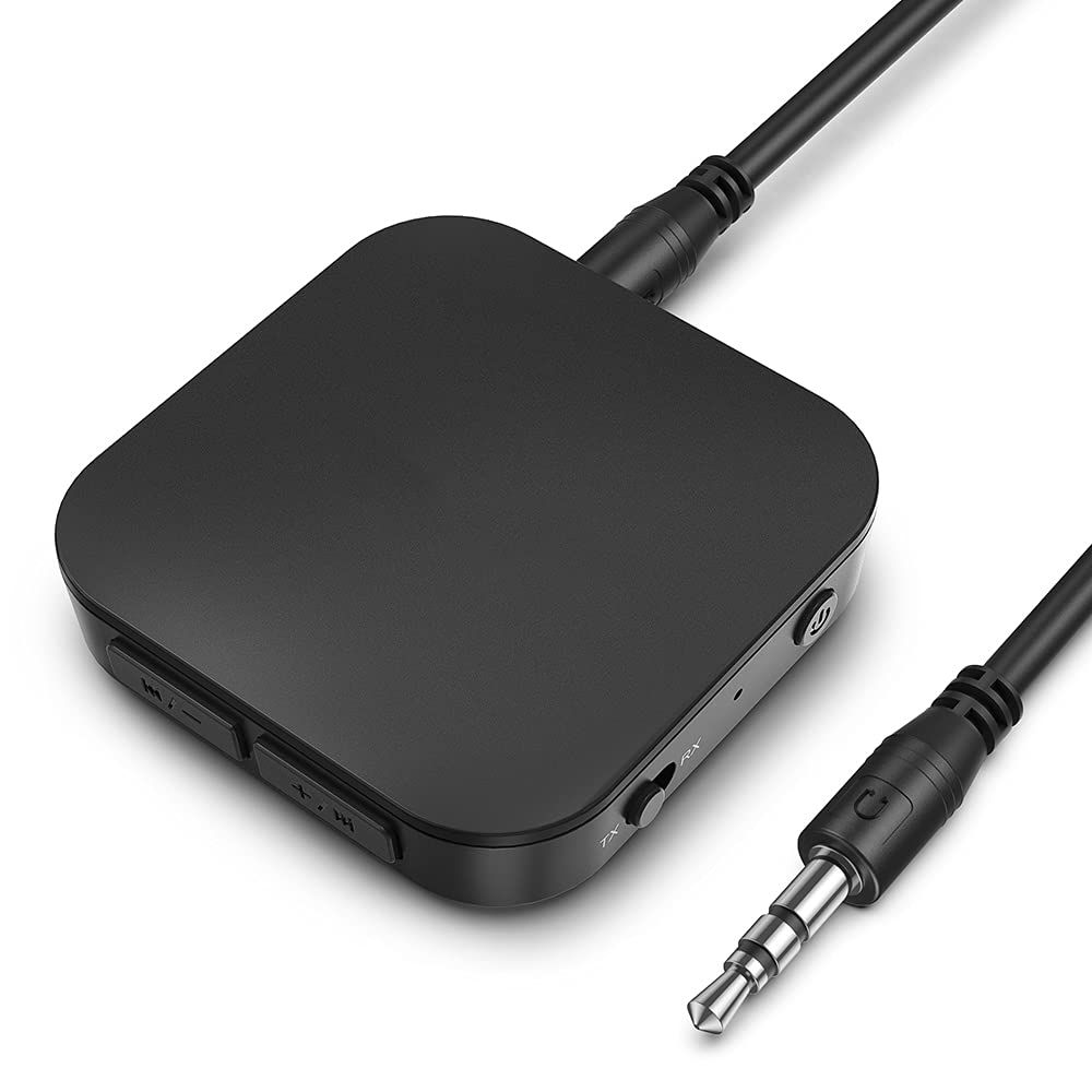[Australia - AusPower] - Bluetooth 5.0 Transmitter and Receiver, Wireless 3.5mm Audio Adapter (aptX Low Latency, Pair 2 at Once, for TV/Projector/Headphones, Volume Control, AUX/RCA) 