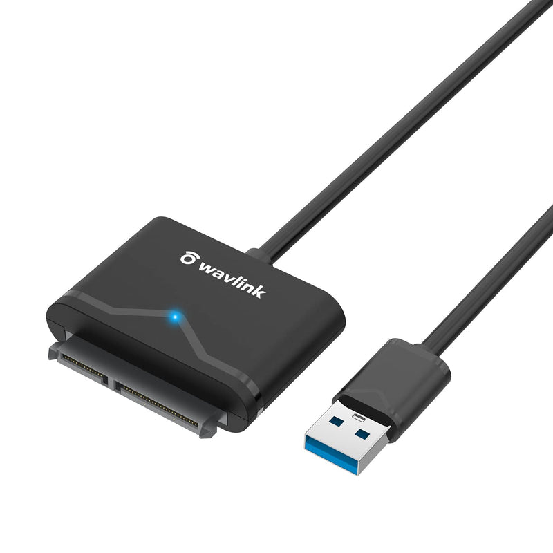 [Australia - AusPower] - WAVLINK USB 3.0 SATA Hard Drive Adapter Cable for 2.5" SATA I/II/III HDD/SSD, Portable & Compact External Converter, Support UASP, Tool-Free Design-Black 