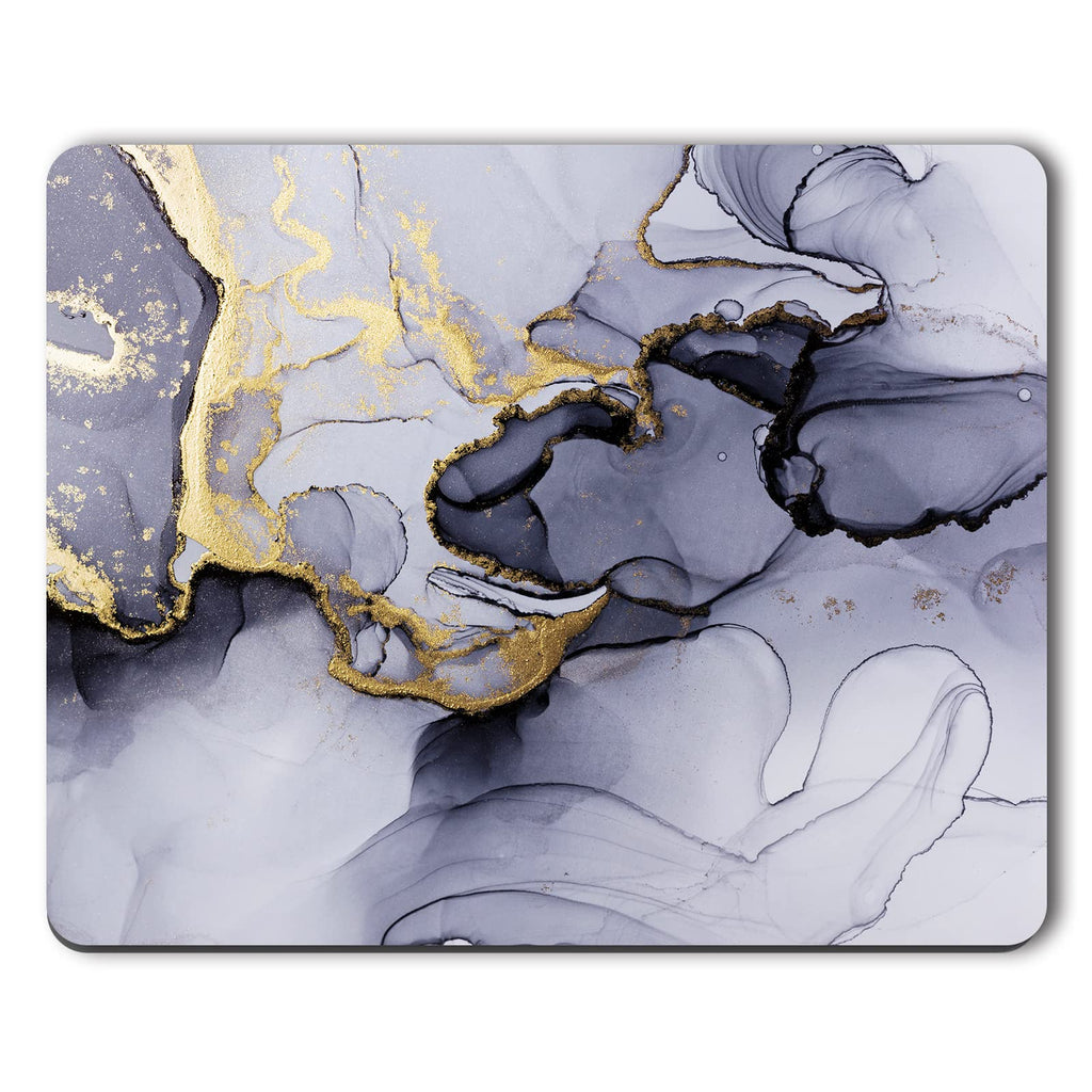 [Australia - AusPower] - Atufsuat Mouse Pad, Marble Style Anti-slip Rubber Pads, Cute Gaming Pad, Customized Mousepad Women Men, Square Office Mat Desk Decor, 10.2In x 8.7In, Gray Ink, 26x21-Gray Ink Marble, Gray Ink Marble 