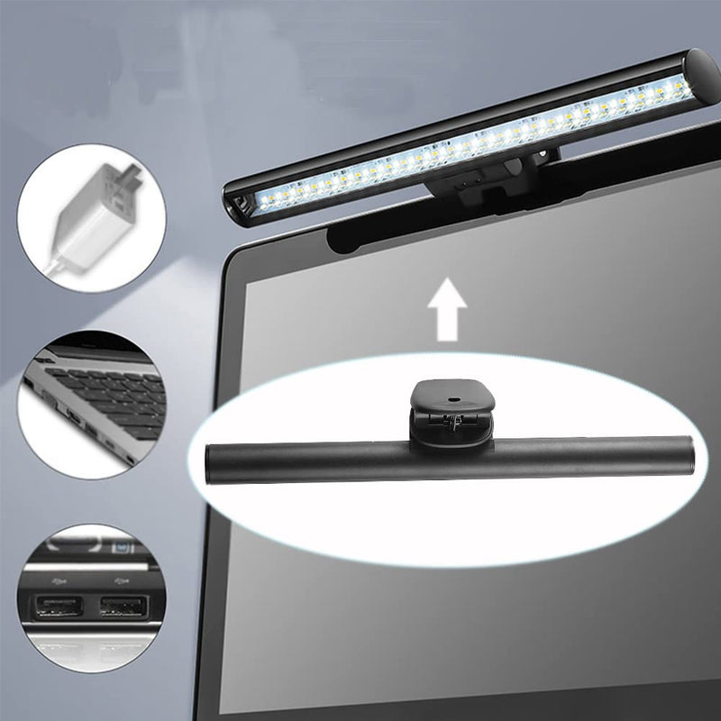 [Australia - AusPower] - Monitor Light Bar, Computer Screenbars LED, E-Reading LED Switchable Light Modes, Office Computer Clip Mount, Eye Caring for Desk/Office/Home(10.2inch) 