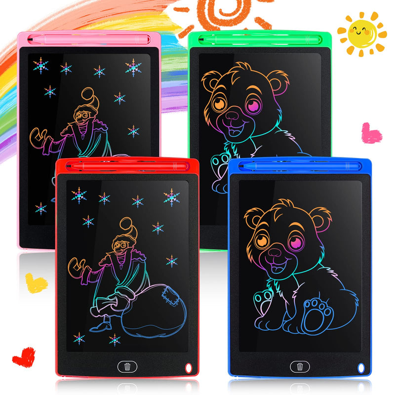 [Australia - AusPower] - 4 Piece LCD Writing Tablet Doodle Board Electronic Toy 8.5 Inch Colorful LCD Writing Board Electronic Tablet Writing LCD Erasable Drawing Pad Reusable Writing Pad (Blue, Red, Green, Pink) Blue, Red, Green, Pink 