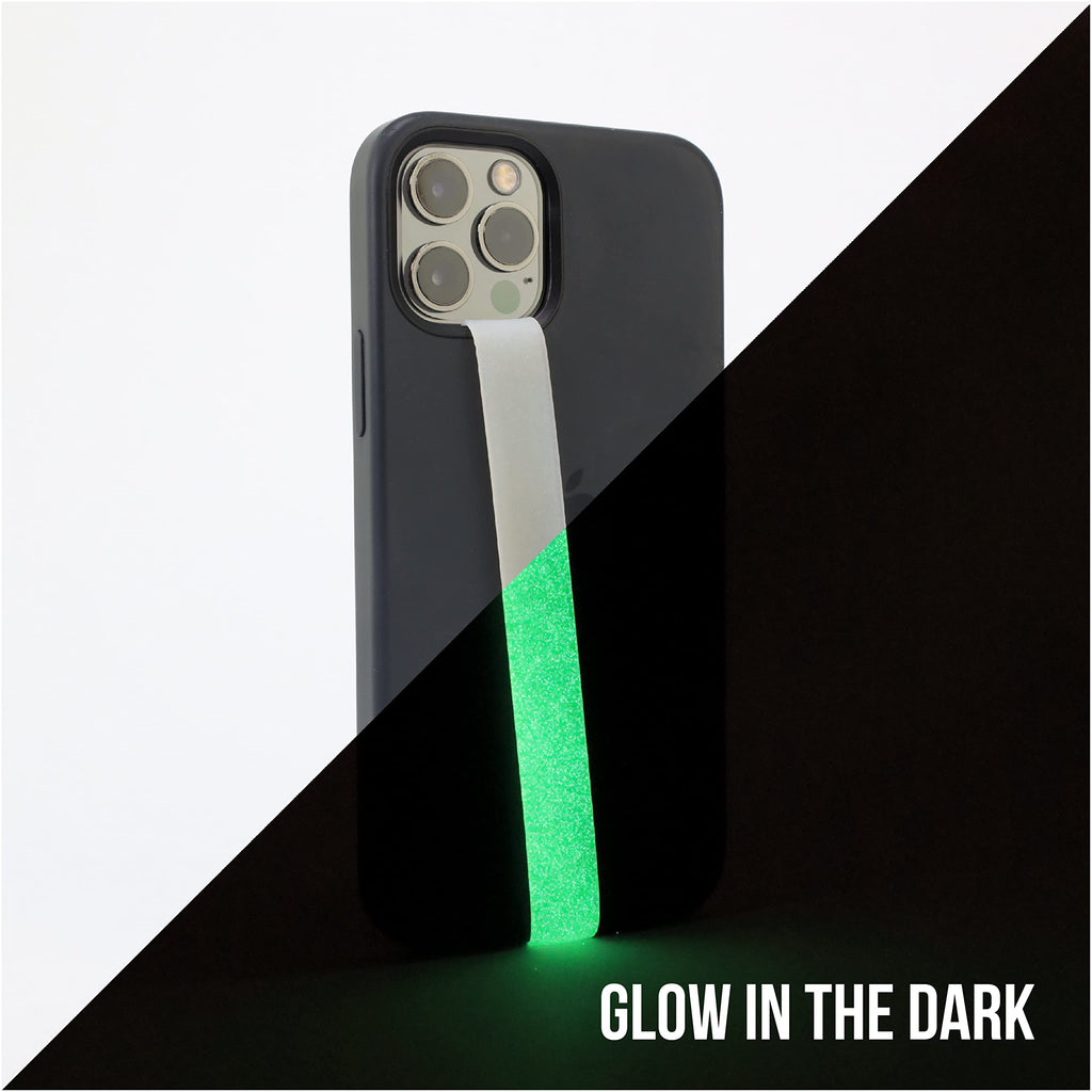 [Australia - AusPower] - Phone Loops: Silicone Stretch Elastic Phone Strap, Phone Holder for Hand by Phone Loop, Small, Light and Discreet Slim Phone Strap Grip, Phone Hand Holder and Phone Grip Strap (Glow-in-The-Dark) GLOW-IN-THE-DARK 