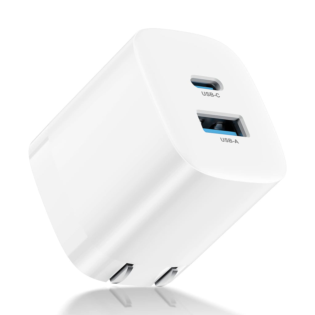 [Australia - AusPower] - iPhone 12 13 Fast Charger, 33W Dual Port PD Power Adapter + Quick Wall Charger Plug,USB C Block Brick Cube with Foldable Plug for Apple iPhone 13 Pro Max/12 Mini/12/11/XR/XS/11/8/7/6/iPad, Samsung 