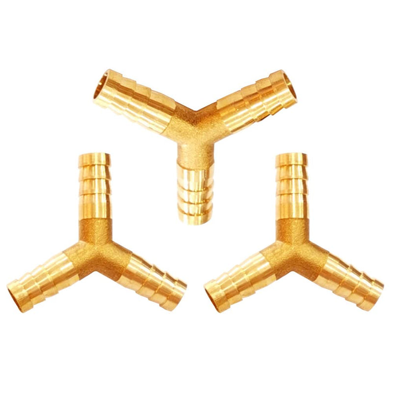 [Australia - AusPower] - Uenede 3PCS Solid Brass Y Barb Fittings 1/2"OD 3-Way Union Intersection Hose Pipe Barb Fitting for Water/Oil/Gas 0.5 Inch 