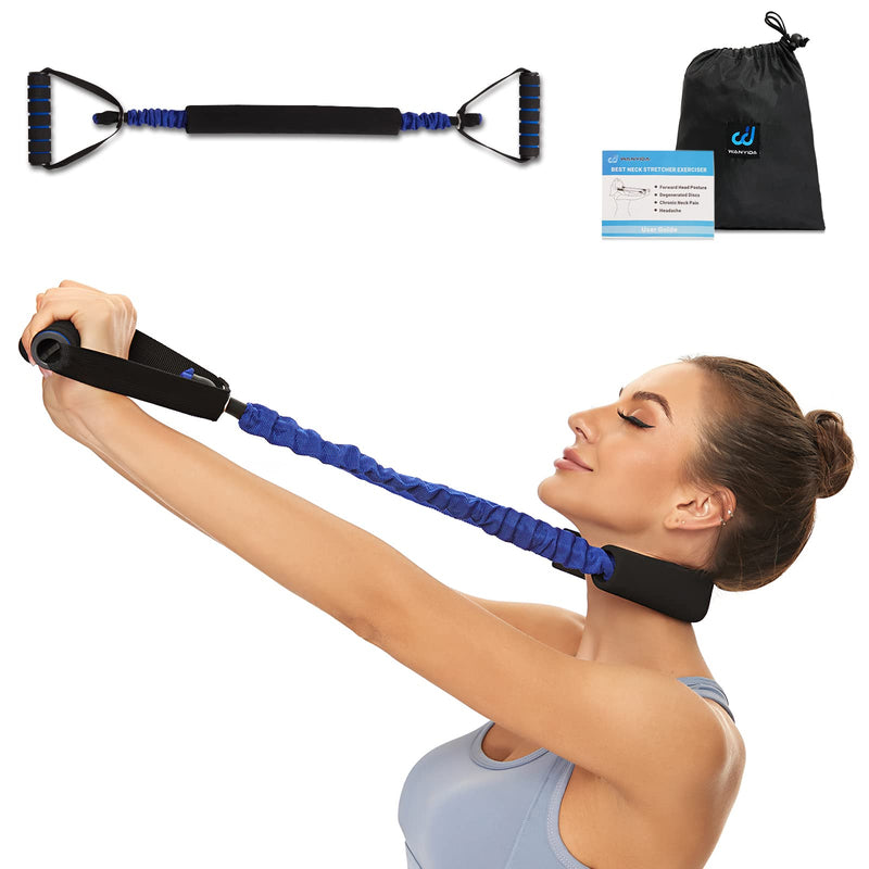 [Australia - AusPower] - Neck Stretcher Exerciser, Cervical Traction Device for Neck Pain Relief and Cervical Spine Alignment. Portable Neck Traction Exerciser for Home/Office, Neck and Shoulder Relaxer Easy to Pull. 30-35 Pound 