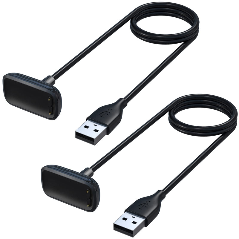 [Australia - AusPower] - Maledan 2-Pack Charger Cable Compatible with Fitbit Luxe/Fitbit Charge 5 Charger, 3.3Ft Durable Replacement USB Smartwatch Charging Dock Stand for Fitbit Charge 5/Fitbit Luxe Fitness Tracker 