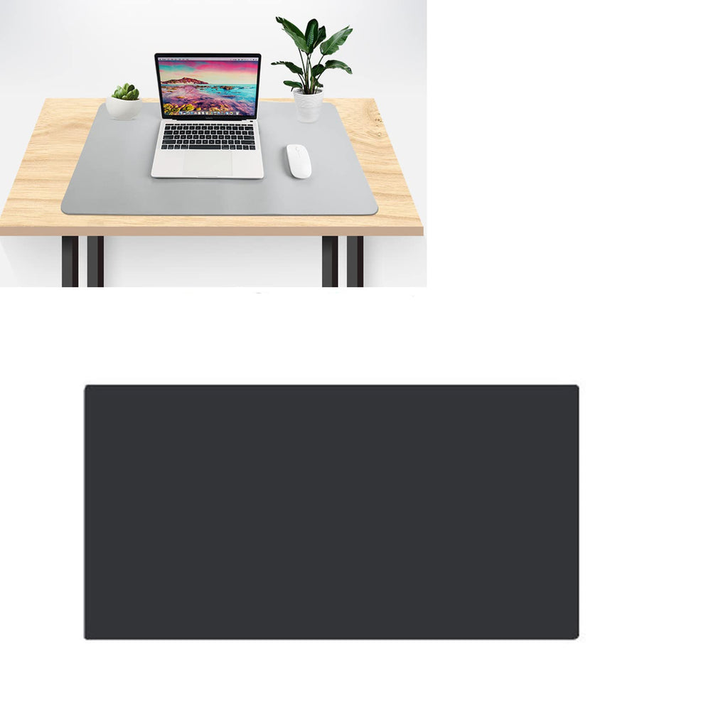 [Australia - AusPower] - Desk Pad Dual-Sided Use Desk Mat PU Leather Mouse Pad Waterproof Desk Pad for Keyboard and Mouse Multifunctional Anti-Slip Writing Mat Desk Mat Pad Protector for Home Office(Black, 31.5" x 15.8") Black 
