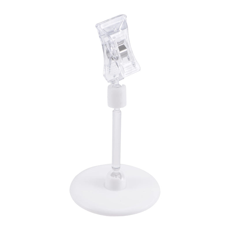[Australia - AusPower] - MECCANIXITY Adjustable Rotating Sign Clip with Adhesive 110mm Length Fit Max 10mm Thickness Tag for Shelf Display, Clear, Pack of 10 