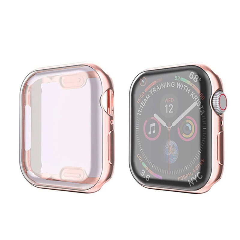 [Australia - AusPower] - All-Around Anti-Scratch Bumper Shell Protective,Soft TPU Case Compatible with Apple Watch Series 7 41mm 45mm,Stylish Screen Protection Flexible Film Cover,Premium Smartwatch Cases,Rose Gold,45mm Rose Gold 
