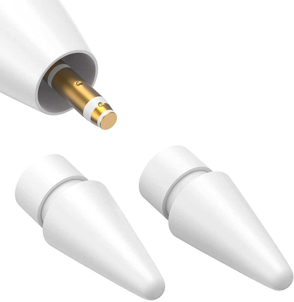 [Australia - AusPower] - Replacement Tips Compatible with Apple Pencil 1st & 2nd Gen iPad Pro Pencil, High Sensitivity Apple Pencil Nibs for Apple Pencil 2 Gen iPad Pro Pencil White 2 Pack 