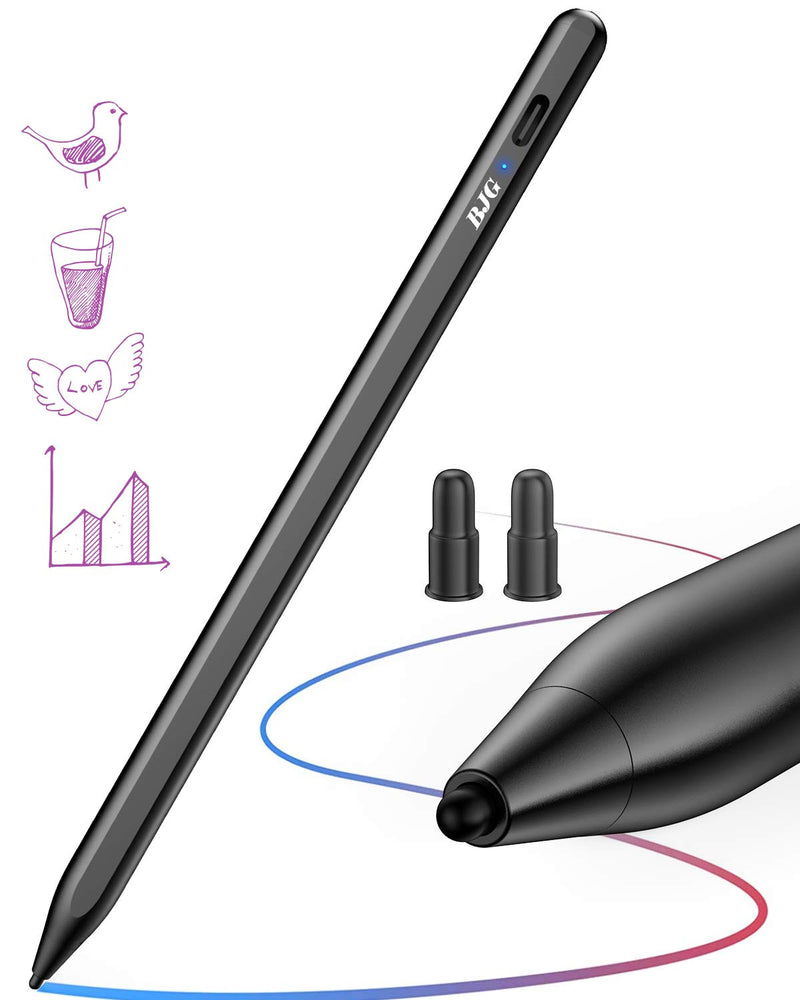 [Australia - AusPower] - iPad Pencil with Palm Rejection,BJG Stylus Pen for Touch Screens for High Precision Writing/Drawing, Compatible with (2018-2021) Apple iPad Pro (Black) Black 