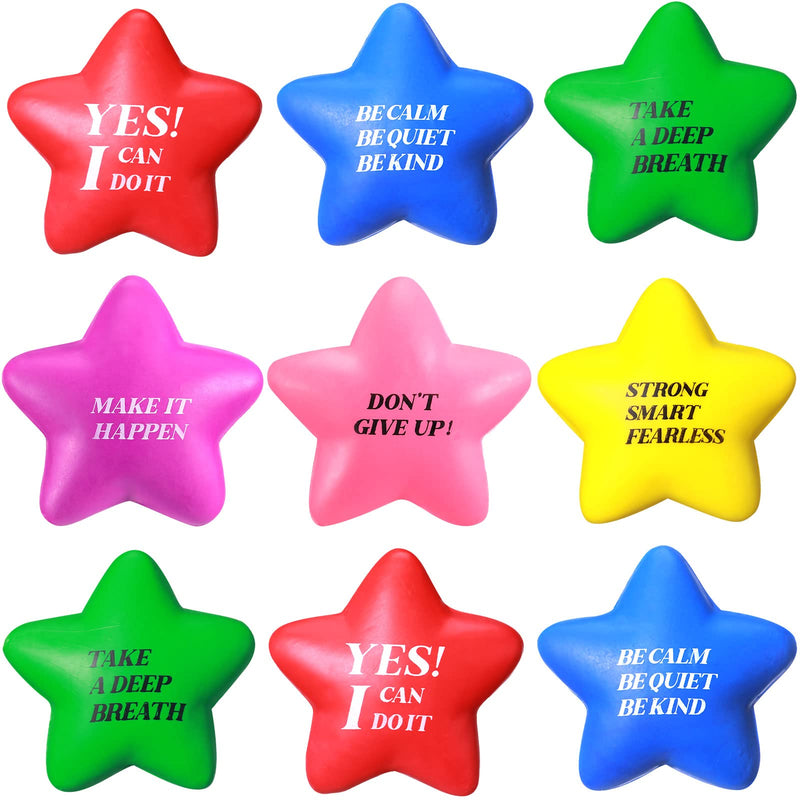 [Australia - AusPower] - 30 Pcs Stress Relief Ball with Quotes Small Stress Balls Motivational Stress Balls for Adults Star Stress Balls Star Shape Sports Balls for Women Men Relieve Anxiety Party Supplies 