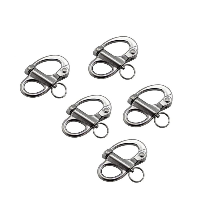 [Australia - AusPower] - Ayunwei 35mm(1-3/8 inch)/52mm(2.04 inch) Fixed Snap Shackles 316 Stainless Steel Bail Snap Shackles with Quick Release Pin for Bracelet and Boat of 5 Pcs 
