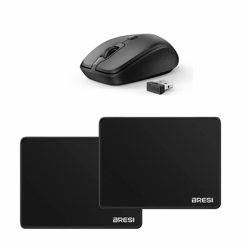[Australia - AusPower] - Wireless Mouse: Bluetooth Wireless Mouse for Laptop and 2 Mosue Pad,2 in 1 Bluetooth & 2.4G Computer Mouse Optical Mouse Silent Click for MacBook Notebook PC Tablet 