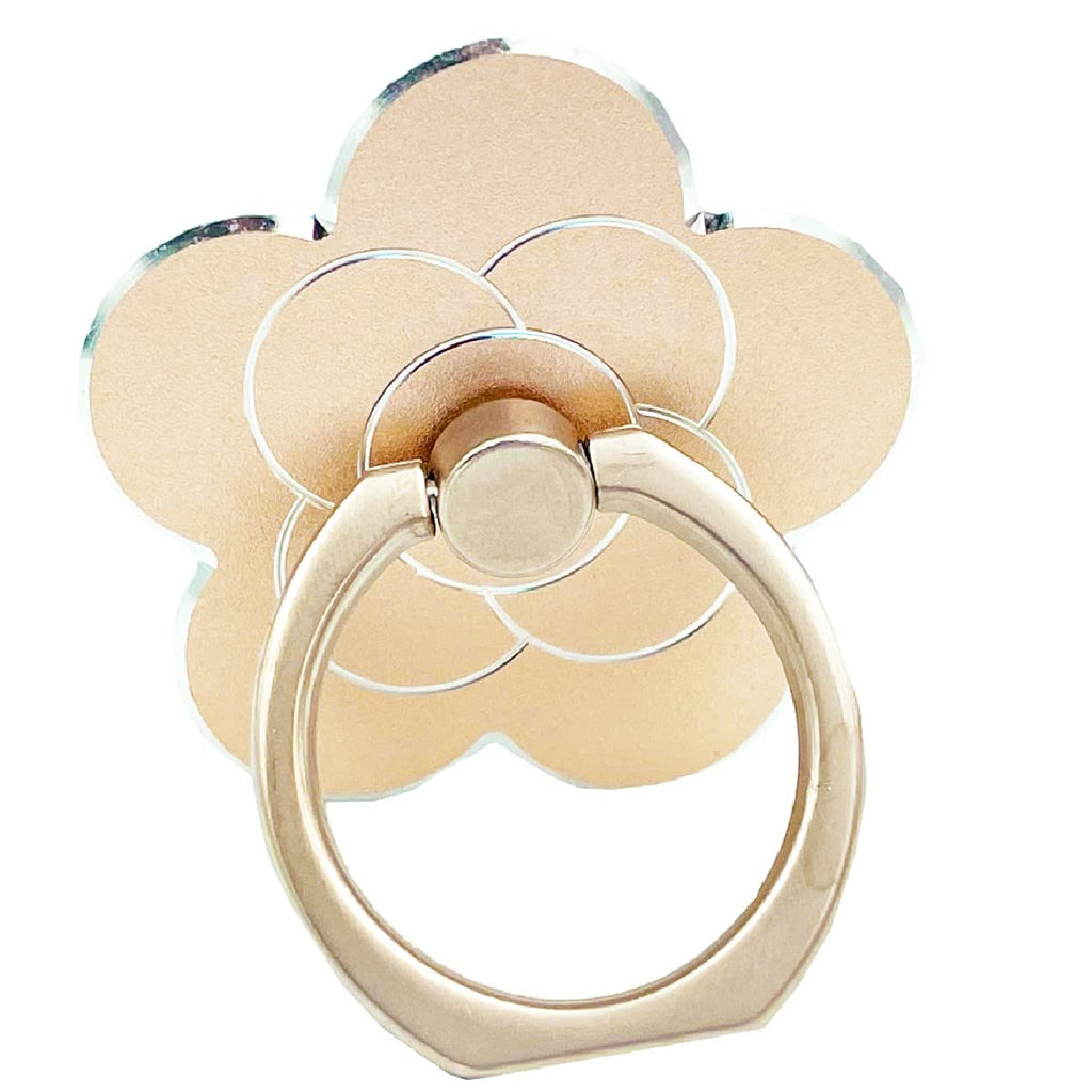[Australia - AusPower] - Cell Phone Ring Holder, Flower Shape Phone Ring Holder Metal Finger Grip Finger Kickstand 360° Rotation Universal Finger Ring Phone Grip Compatible with All Smartphone gold 