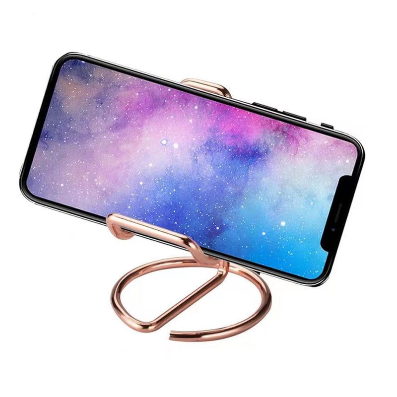[Australia - AusPower] - ROSYQUARZ Cell Phone Stand for Desk, Small Metal Mobile Phone Stand Holder, Cute Rose Gold Cell Phone Display Holder, Phone Dock Compatible with All Mobile Phones, iPhone, Switch, iPad, Kindle Rose Gold 1 pack 