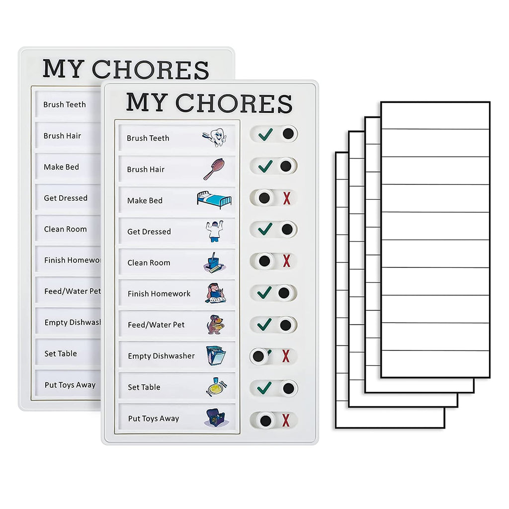 [Australia - AusPower] - 2 Pieces Portable Chore Chart Memo Boards - 4.7x7.9 Inch Detachable Message Board RV Checklist Daily Affairs for Home Travel Planning Reminder Tool to Do List 
