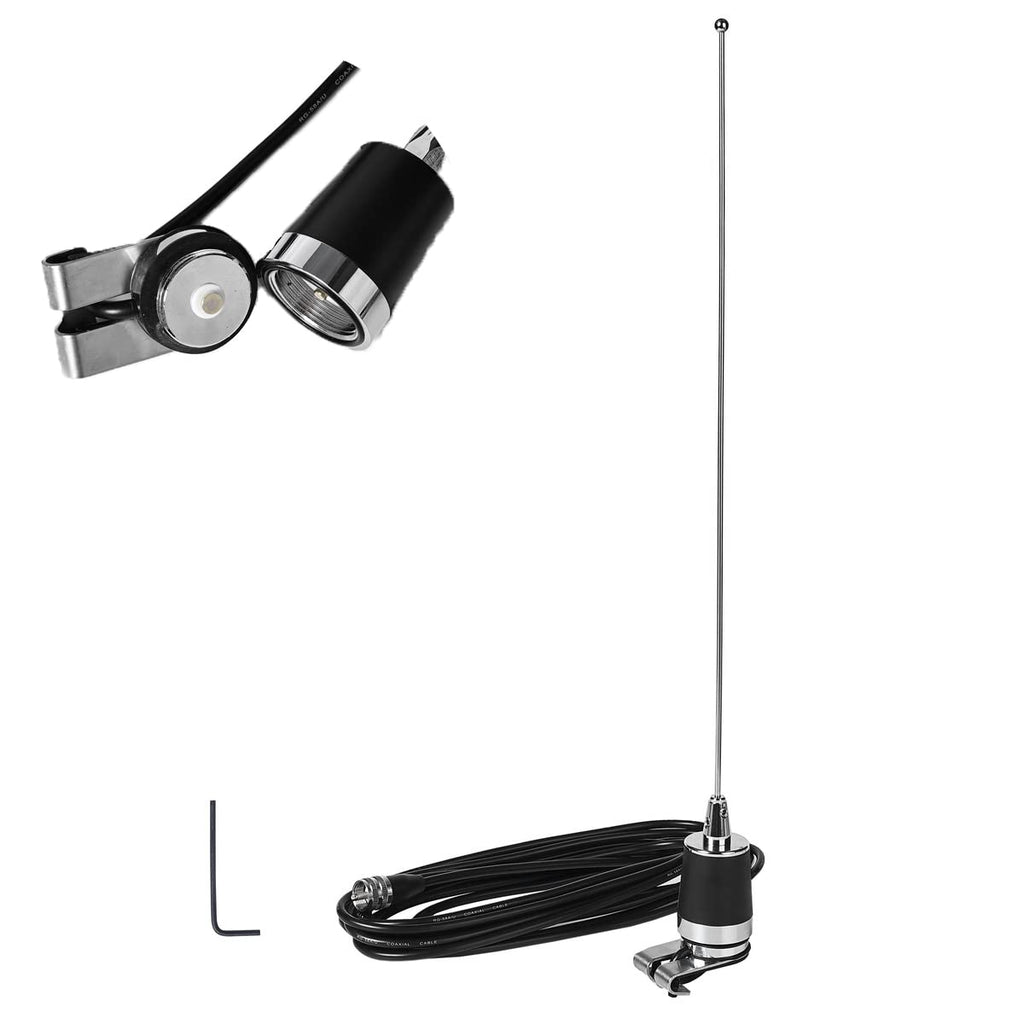 [Australia - AusPower] - Dual Band NMO Antenna 144/430MHz 2M/70cm and Fix Bracket with 16.4ft NMO RG-58 Coax Cable PL-259 Connector for Two Way Radio 