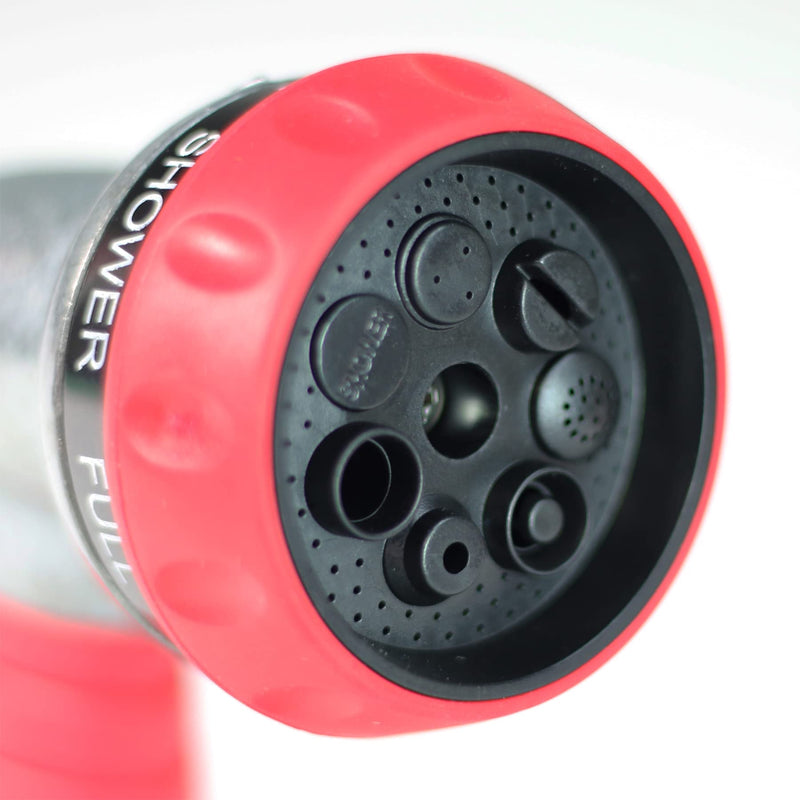 [Australia - AusPower] - Chapin 4610 Professional Heavy Duty Galvanized Steel 7-way Spray Nozzle With Ergonomic Rubber Grip, Black/Red Nozzle - 7-way Premium 