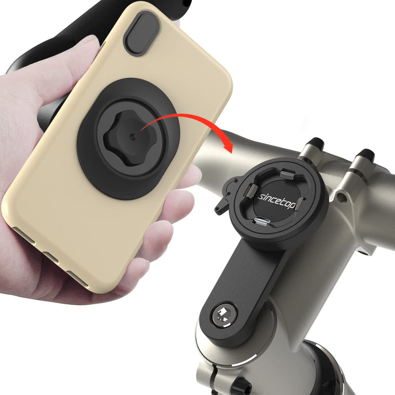 [Australia - AusPower] - Bike Phone Mount for Mountain Bicycle, Universal Aluminum Road Bike Stem Cap Cell Phone Holder, Connect Quickly Riding Clip Stand, MTB Handlebar Clamp Quick Release for iPhone Samsung Google-【2nd Gen】 