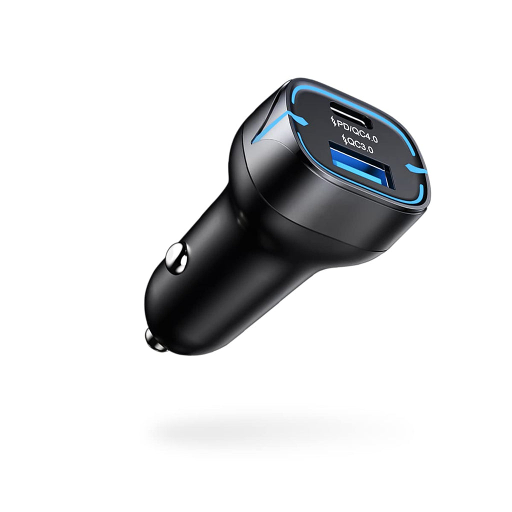 [Australia - AusPower] - Car Charger Adapter, Dual Ports 5A/52W Total PD & QC4.0 USB C Quick Charge, Fast Car Charging Compatible with 12/Pro/Pro Max, 11 Pro, Samsung Galaxy Note 8/S9/S8, Car Accessories… 