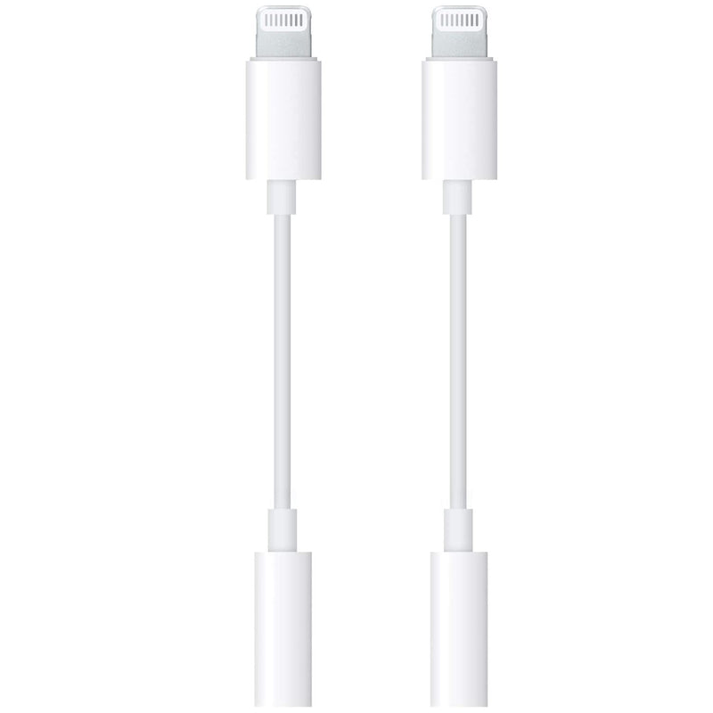 [Australia - AusPower] - [Apple MFi Certified] 2 Pack Lightning to 3.5 mm Headphone Jack Adapter iPhone 3.5mm Jack Aux Dongle Cable Converter Compatible with iPhone 13 12 11 11 Pro XR XS X 8 7 iPad iPod Support All iOS System A1 - White 