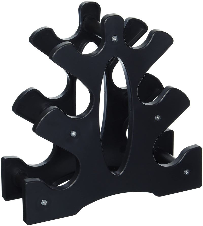 [Australia - AusPower] - portzon Dumbbell Rack - Hand Weight Set Tree - Designed to Hold Neoprene Dumbbells - One Pair Each (3lb, 5lb, 8lb) (Weights Not Included),Black 