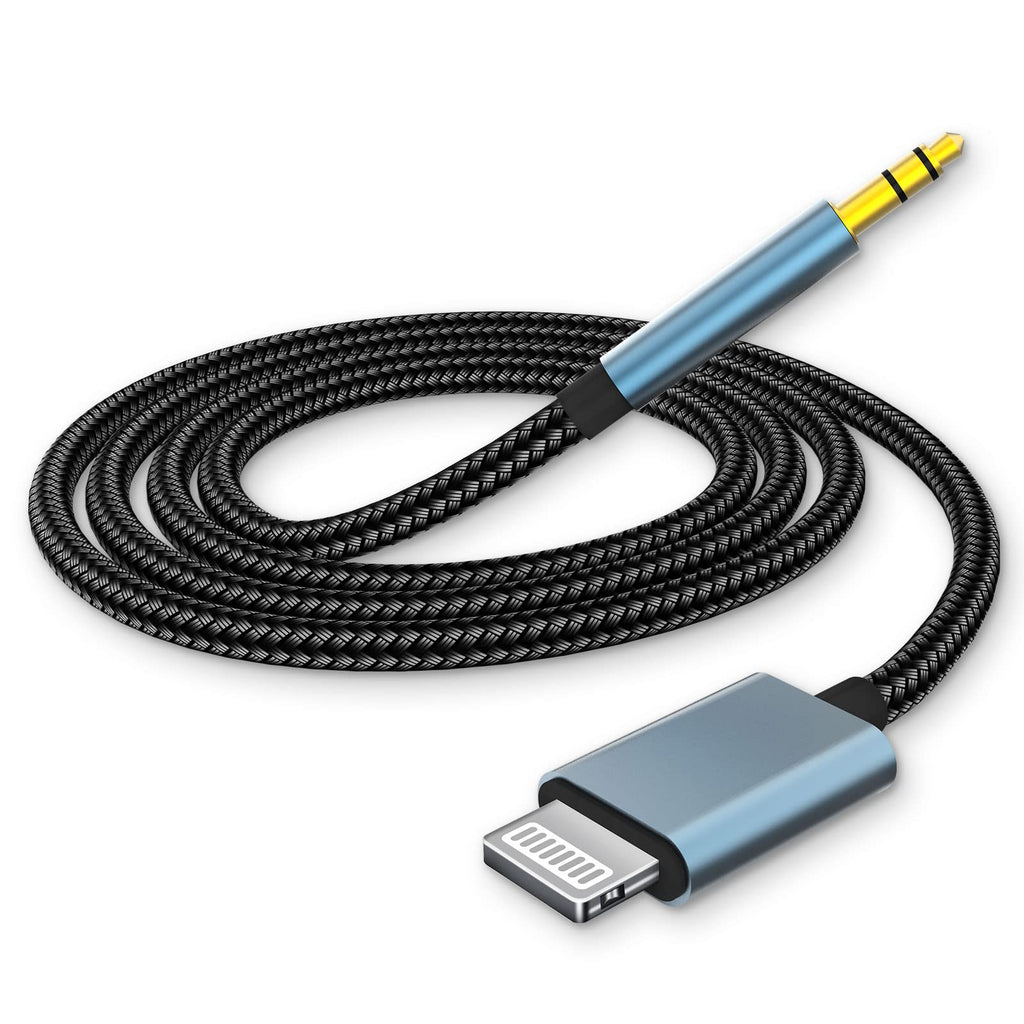 [Australia - AusPower] - Aux Cord for iPhone, esbeecables [Apple MFi Certified] Lightning to 3.5mm Aux Audio Nylon Braided Cable for iPhone 13 12 11 XS XR X 8 7 iPad to Car/Home Stereo, Speaker, Headphone - 3.3FT Sierra Blue 3.3feet 1 