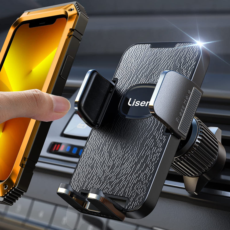 [Australia - AusPower] - LISEN Phone Holder for Car Mount, [Won't Fall Off & Move] Car Phone Mount [Never Break] Built-in Metal Clip Cell Phone Holder for Car Air Vent Compatible with All Phones 