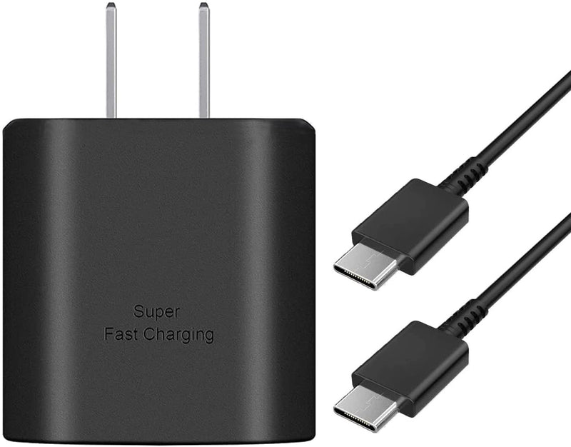 [Australia - AusPower] - Samsung PD 45W USB-C Super Fast Charging Wall Charger with Fast Charging Cable for Samsung Galaxy Note 10+/S20Ultra/S21/S21Ultra5G/Z Fold 3 5G,/S21Plus/S20/Note 20 Ultra/Note 10 Plus/S20 Plus Black-45w 