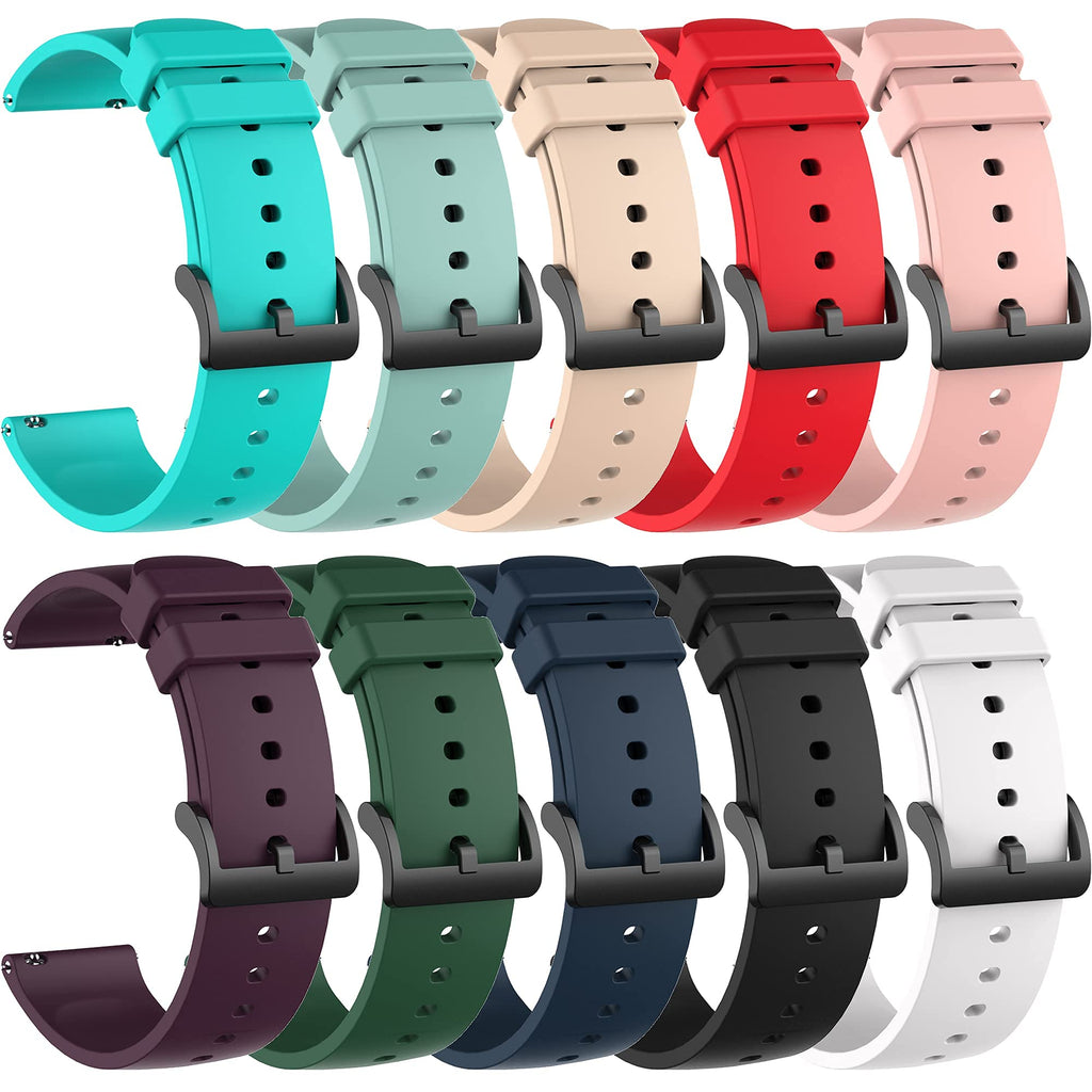 [Australia - AusPower] - Watch Bands Compatible with Amazfit GTS 3/GTS/GTS 2 Mini/GTS 2/GTS 2e/GTR 42MM,Wristband Silicone Quick Release Replacement Bands Waterproof Sport Straps for Amazfit GTS 3 Smartwatch Accessories 10PACKS 