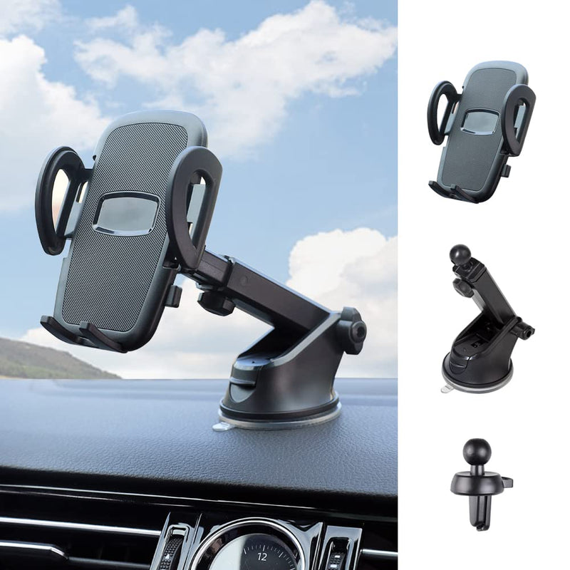 [Australia - AusPower] - Banseko Car Phone Holder Mount, Universal Cell Phone Holder for Car Dashboard ,Auto Windshield ,Car A/C Air Vent,with Adjustable Long Arm and Powerful Suction Cup 