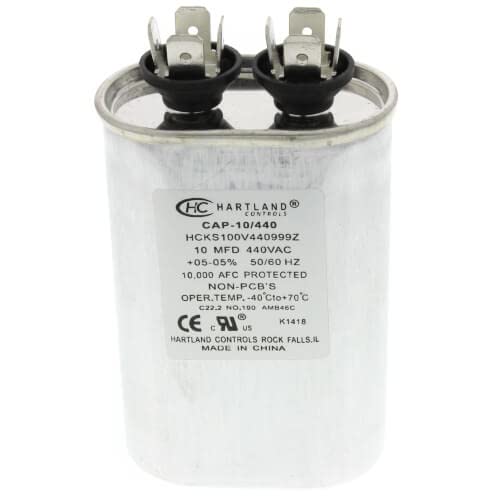 [Australia - AusPower] - 10 MFD Capacitor 370 or 440 VAC Oval Run Capacitor for Fan Motor Blower Condenser in Air Handler Straight Cool - Heat Pump Air Conditioner - Furnace - by The HVAC Genius 10 MFD Oval 
