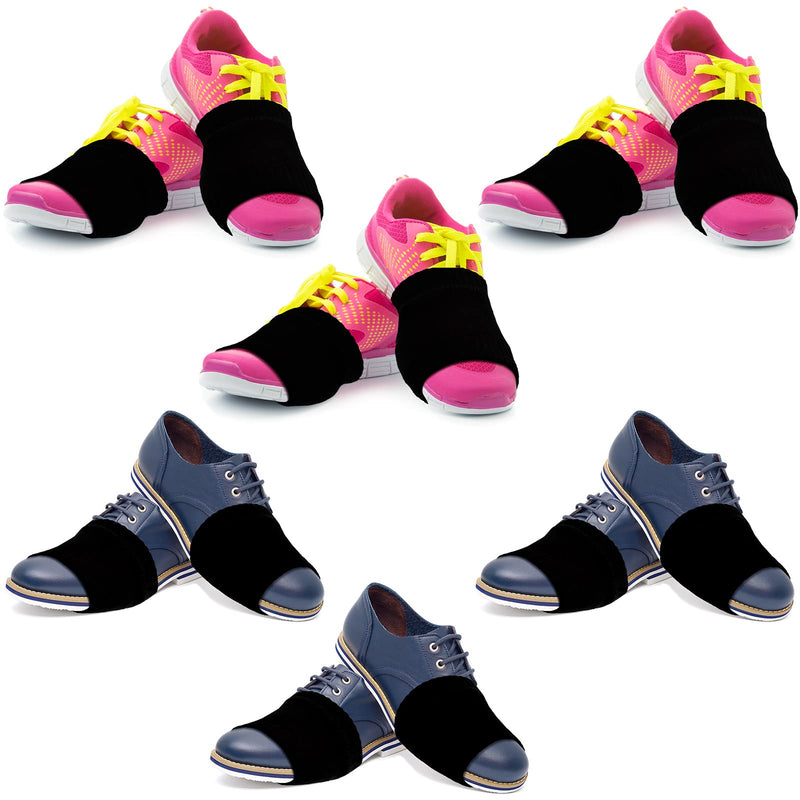 [Australia - AusPower] - 6 Pairs Dance Socks Shoe Socks on Smooth Floors Over Sneakers Shoe Cover for Dance Protect Knees Dancing Shoe Sliders Ballet Dancers Turning Socks for Pivots and Turns on Wood Floors 