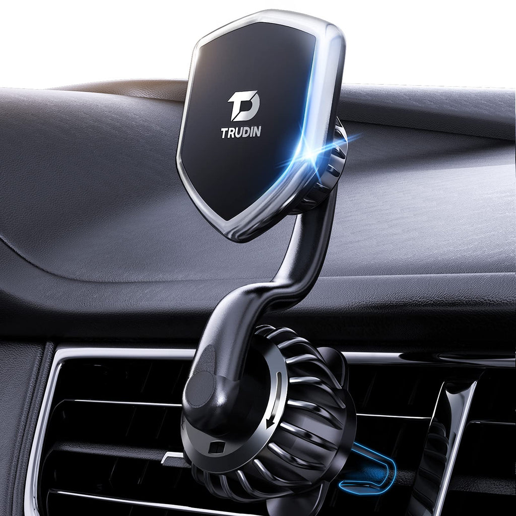[Australia - AusPower] - 【Military-Grade Magnetic Vent Hook】 Phone Holder for Car【Ultra Sturdy】 Hands-Free Car Phone Holder Mount【Sharp Turns & Bumpy Roads Friendly】 Compatible with iPhone, Samsung,All Smartphones (Long Arm) Long Arm 