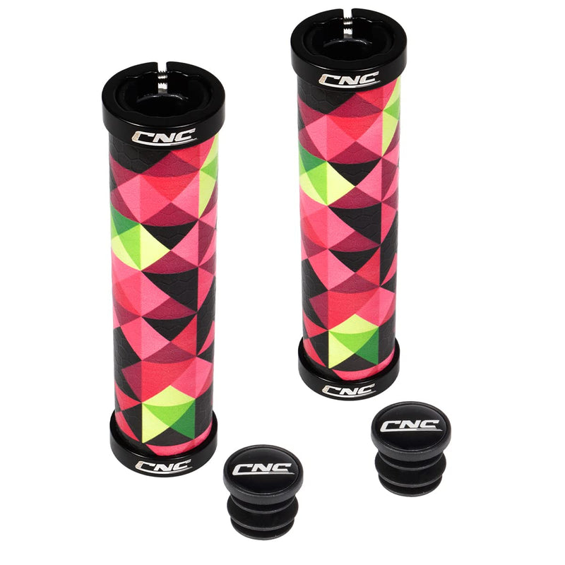 [Australia - AusPower] - Chooee Silicone Mountain Bike Handlebar Grips,Double Lock on MTB Grip 3D Silica Gel Grip Pink 