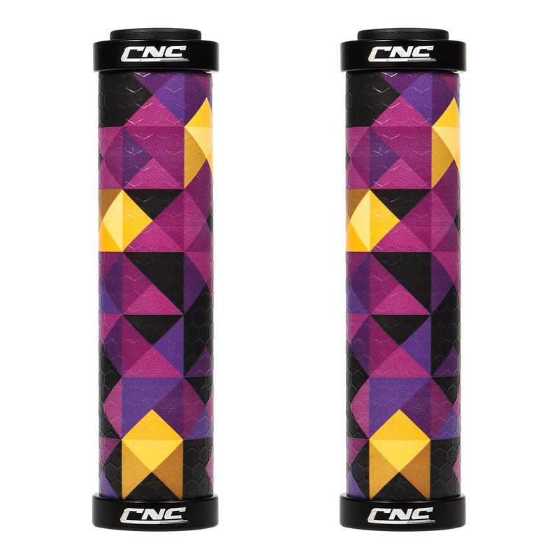 [Australia - AusPower] - Chooee Silicone Mountain Bike Handlebar Grips,Double Lock on MTB Grip 3D Silica Gel Grip Purple 